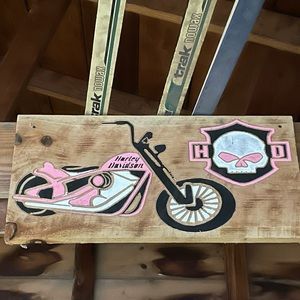 Pink Harley Davidson wooden sign